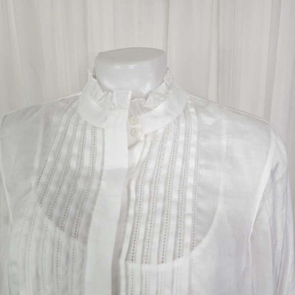 Lafayette 148 NY Raines Blouse White NWT Size Medium - Picture 3 of 13